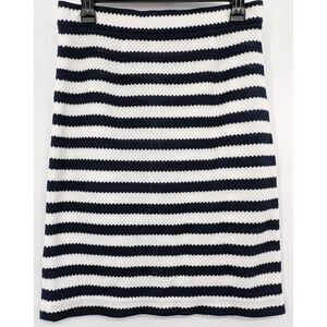 Pencil Skirt Womens 8 Diane Von Furstenberg Walda Navy Blue‎ White Striped Knit